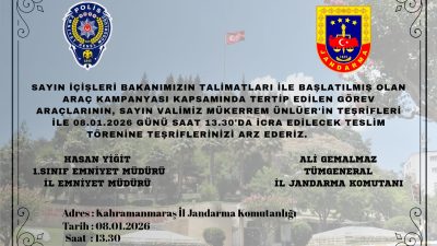 İÇİŞLERİ BAKANI ALİ YERLİKAYA'NIN TALİMATI İLE KAHRAMANMARAŞ İL EMNİYET MÜDÜRLÜĞÜ